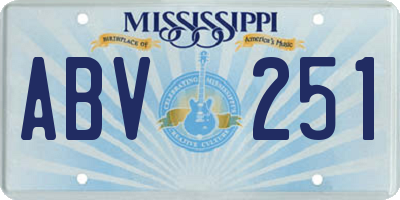 MS license plate ABV251