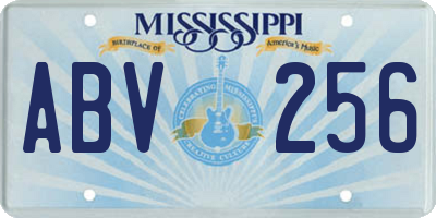 MS license plate ABV256