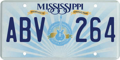 MS license plate ABV264