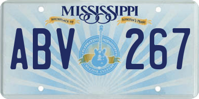 MS license plate ABV267