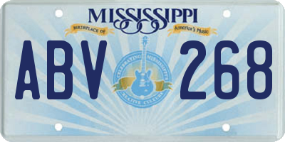 MS license plate ABV268