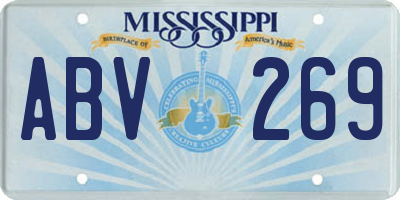 MS license plate ABV269