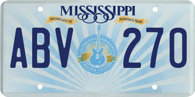 MS license plate ABV270