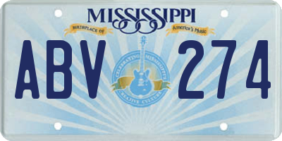 MS license plate ABV274