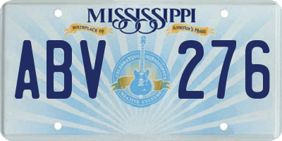 MS license plate ABV276
