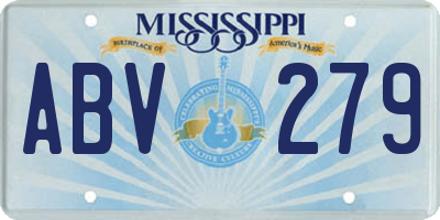 MS license plate ABV279