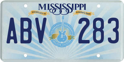 MS license plate ABV283