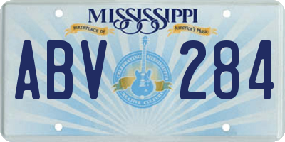 MS license plate ABV284