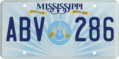 MS license plate ABV286