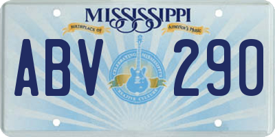 MS license plate ABV290