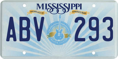MS license plate ABV293