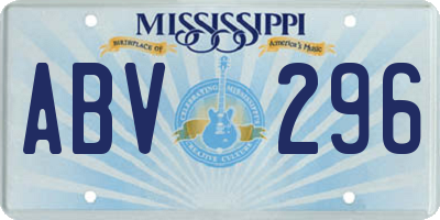 MS license plate ABV296