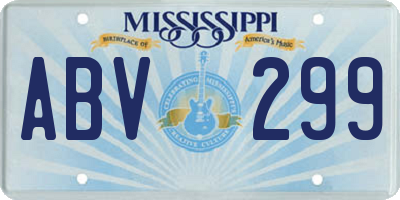MS license plate ABV299