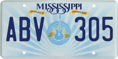 MS license plate ABV305