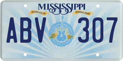 MS license plate ABV307