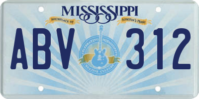 MS license plate ABV312