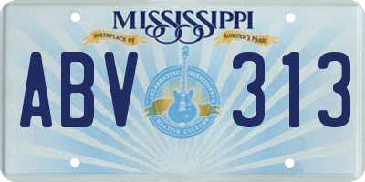 MS license plate ABV313