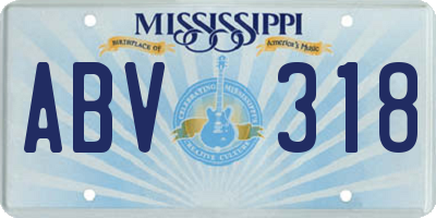 MS license plate ABV318