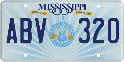 MS license plate ABV320