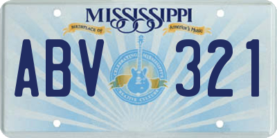 MS license plate ABV321