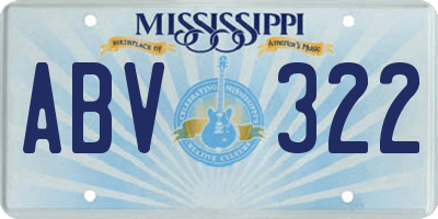 MS license plate ABV322