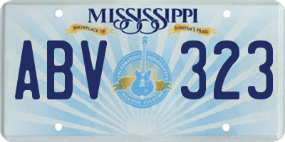 MS license plate ABV323