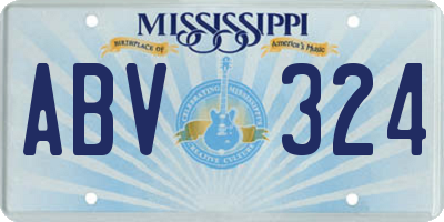 MS license plate ABV324