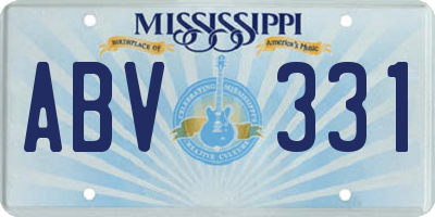 MS license plate ABV331