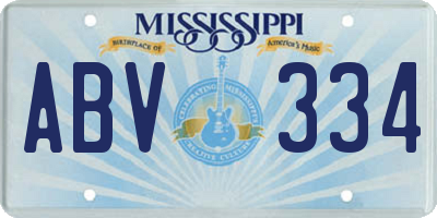 MS license plate ABV334