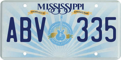 MS license plate ABV335