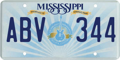 MS license plate ABV344