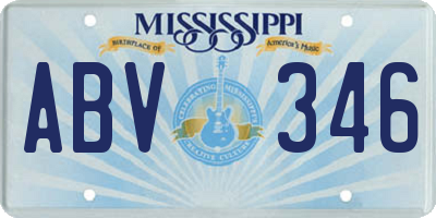 MS license plate ABV346