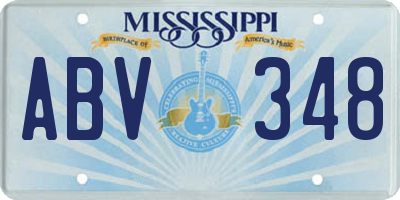 MS license plate ABV348