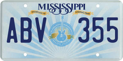 MS license plate ABV355