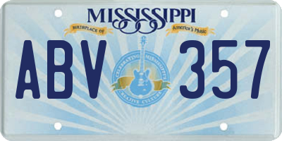 MS license plate ABV357