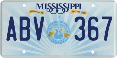 MS license plate ABV367