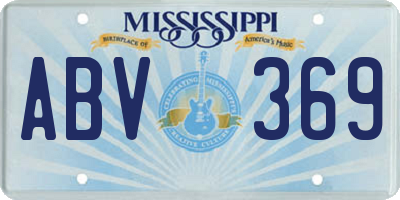 MS license plate ABV369
