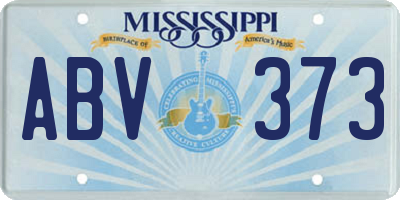 MS license plate ABV373
