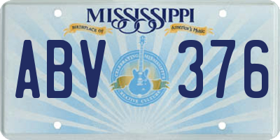 MS license plate ABV376