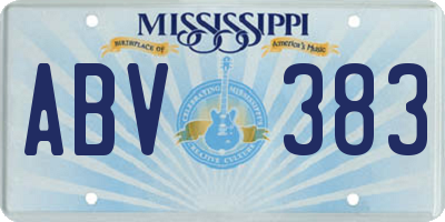 MS license plate ABV383
