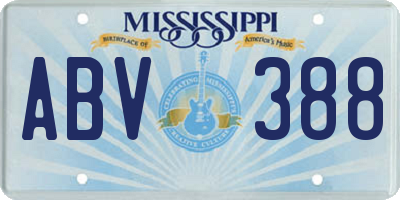 MS license plate ABV388