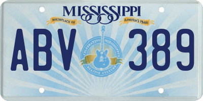 MS license plate ABV389