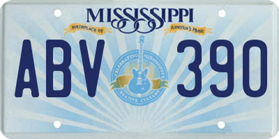 MS license plate ABV390