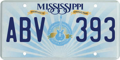 MS license plate ABV393