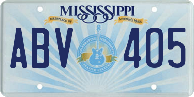 MS license plate ABV405