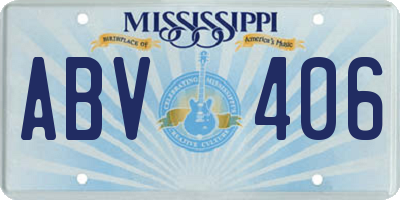 MS license plate ABV406