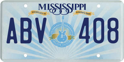 MS license plate ABV408