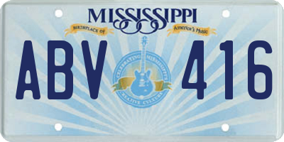 MS license plate ABV416