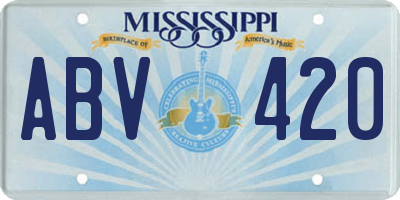 MS license plate ABV420