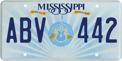 MS license plate ABV442